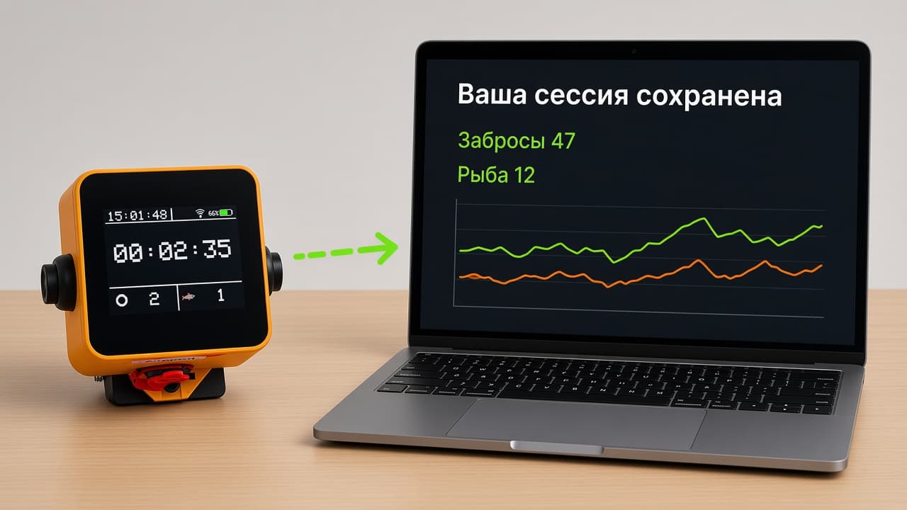 Перенос данных счётчика РИТМ в отчёт на сайте после рыбалки